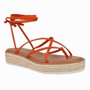 Nine West Candid Ankle Wrap Heeled Sandals - Orange - Ireland (BD7238591)